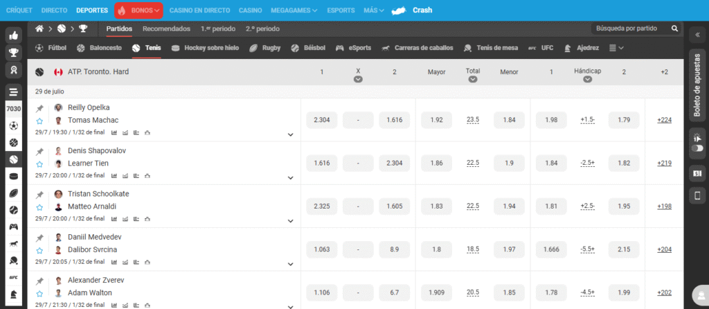 apuestas de tenis megapari