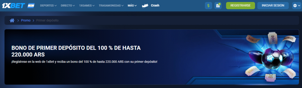 Bono de Bienvenida de 1xBet para Argentina